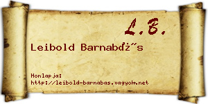 Leibold Barnabás névjegykártya