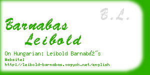 barnabas leibold business card